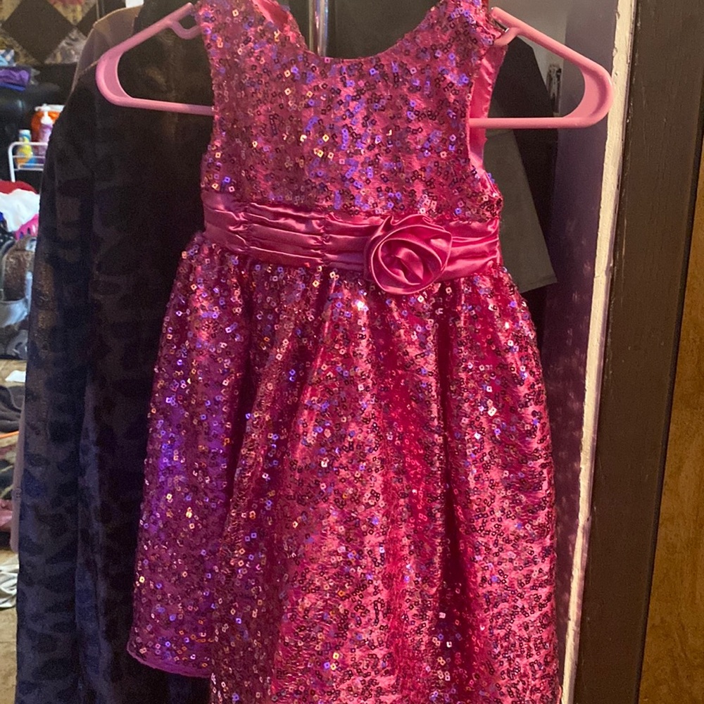 Pink sequin girls dress size 4